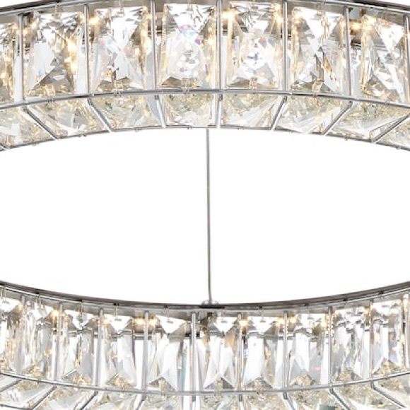 ALLEN + ROTH NWT aurelis gloss chrome led crystal clear glass metal chandelier - Picture 6 of 16